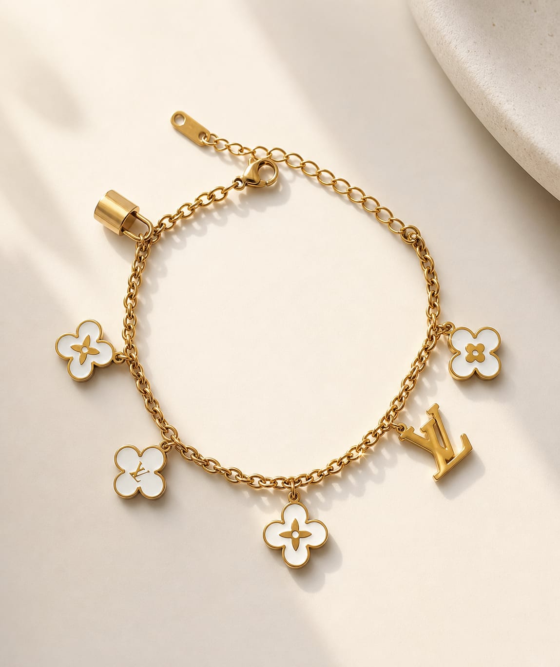 FLOAA ivory petal charm bracelet